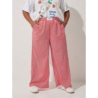 Yours Curve Boxer Detail Stripe Trouser