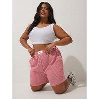 Yours Curve Boxer Detail Stripe Trouser