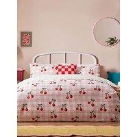 Heya Home Cherry Gingham Duvet Set- Single