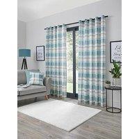 Fusion Balmoral Check Allover Check Print Pair Of Eyelet Curtains