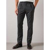 The Very Collection Tapered Fit Textured Pleated Formal Trousers - Charcoal