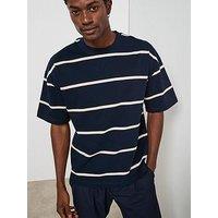 Very Man Heavyweight Striped T-Shirt - Navy