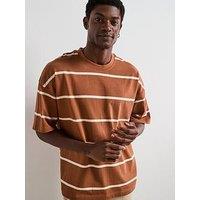 The Very Collection Heavyweight Striped T-Shirt - Brown