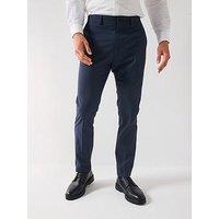 Very Man Slim Fit Micro Dogtooth Suit Trousers - Navy
