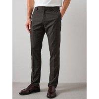 The Very Collection Slim Fit Textured Suit Trousers - Brown