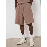Very Man Pure Cotton Ribbed Short - Stone