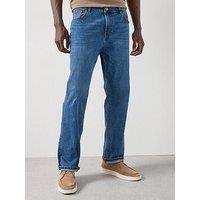Very Man Straight Jeans With Stretch - Mid Wash Blue