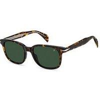 Eyewear By David Beckham Green Acetate Rectangular Sunglasses