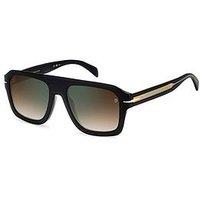 Eyewear By David Beckham Gold Acetate Rectangular Sunglasses