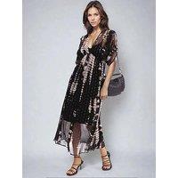 Religion Serene Tunic Maxi Dress In Lurex Fabric With Slip - Grey