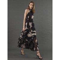 Religion Taylor Maxi Dress With Full Frill Skirt - Black