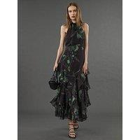 Religion Taylor Maxi Dress With Full Frill Skirt - Green