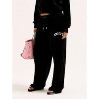 Juicy Couture Regan Collegiate Wide Leg Trackpants - Black