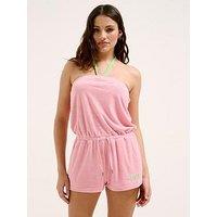 Juicy Couture Bandeau Drawstring Romper - Pink