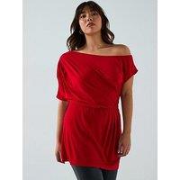V By Very Curve Off The Shoulder Stretch Top - Red