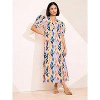 Pixiegirl Petite Puff Sleeve Midi Dress - Pink