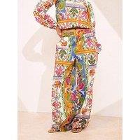 Pixiegirl Petite Scarf Print Wide Leg Trouser