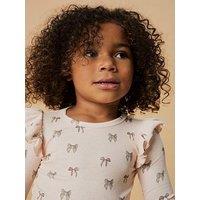 Lil Atelier Mini Girls Bow Print Long Sleeve T-Shirt - Peony Bow