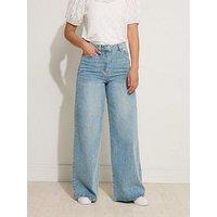 Long Tall Sally Light Wash Palazzo Jean 34" - Blue