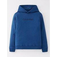 Calvin Klein Jeans Kids Inst Logo Reg Terry Hoodie - Blue