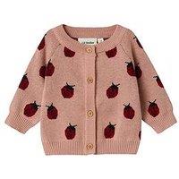 Lil Atelier Baby Girls Ladybird Knitted Cardigan - Misty Rose