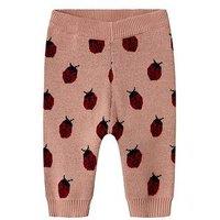 Lil Atelier Baby Girls Ladybird Knitted Leggings - Misty Rose