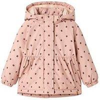 Lil Atelier Mini Girls Ladybird Printed Coat - Pink
