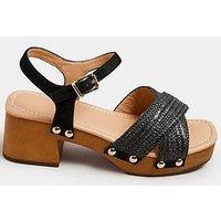 Yours Wide Fit Wooden Clog Sandal