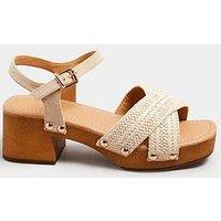 Yours Wide Fit Wooden Clog Sandal