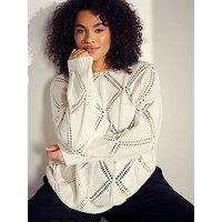 Evans Pointelle Jumper - Natural