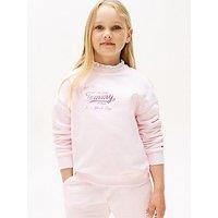Tommy Hilfiger Girls Script Sweatshirt - Light Pink