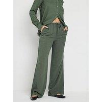 Long Tall Sally Linen Blend Wide Leg Trouser 34" - Green
