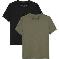 Calvin Klein Jeans Boys 2 Pack Short Sleeve Logo T-Shirts - Multi