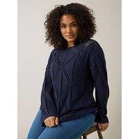 Evans Pointelle Jumper - Blue