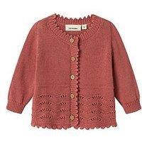 Lil Atelier Baby Girls Knitted Cardigan - Withered Rose