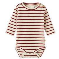 Lil Atelier Baby Girls Striped Long Sleeve Bodysuit - Red