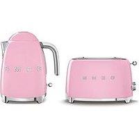Smeg Eejb114 50S Retro Style Kettle And 2-Slice Toaster - Pastel Pink