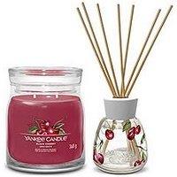 Yankee Candle Signature Black Cherry Reed Diffuser - Reed Diffuser With Candle