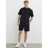 River Island Regular Fit Luminis Interlock T-Shirt - Black