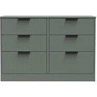 Swift Nevada Ready Assembled 6 Drawer Chest - Green