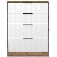 Swift Nevada Ready Assembled 4 Drawer Graduated Chest - White/Oak