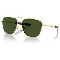 Polo Ralph Lauren 0Ph3147 Pilot Sunglasses- Gold/Black