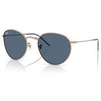 Ray-Ban Round Reverse Phantos Sunglasses- Navy/Gold