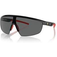 Ferrari Scuderia 0Fz6005U Rectangle Sunglasses-Black/Yellow