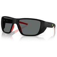 Ferrari Scuderia 0Fz6012U Rectangle Sunglasses- Black/Red