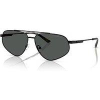 Emporio Armani 0Ea2156 Pilot Sunglasses- Black