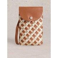 White Stuff Coco Weave Phone Bag - Beige