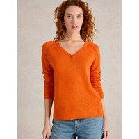 White Stuff Naria Linen Blend Jumper - Orange