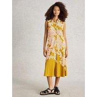 White Stuff Rua Jersey Shirt Dress - Yellow