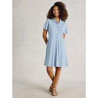 White Stuff Ria Jersey Shirt Dress - Blue